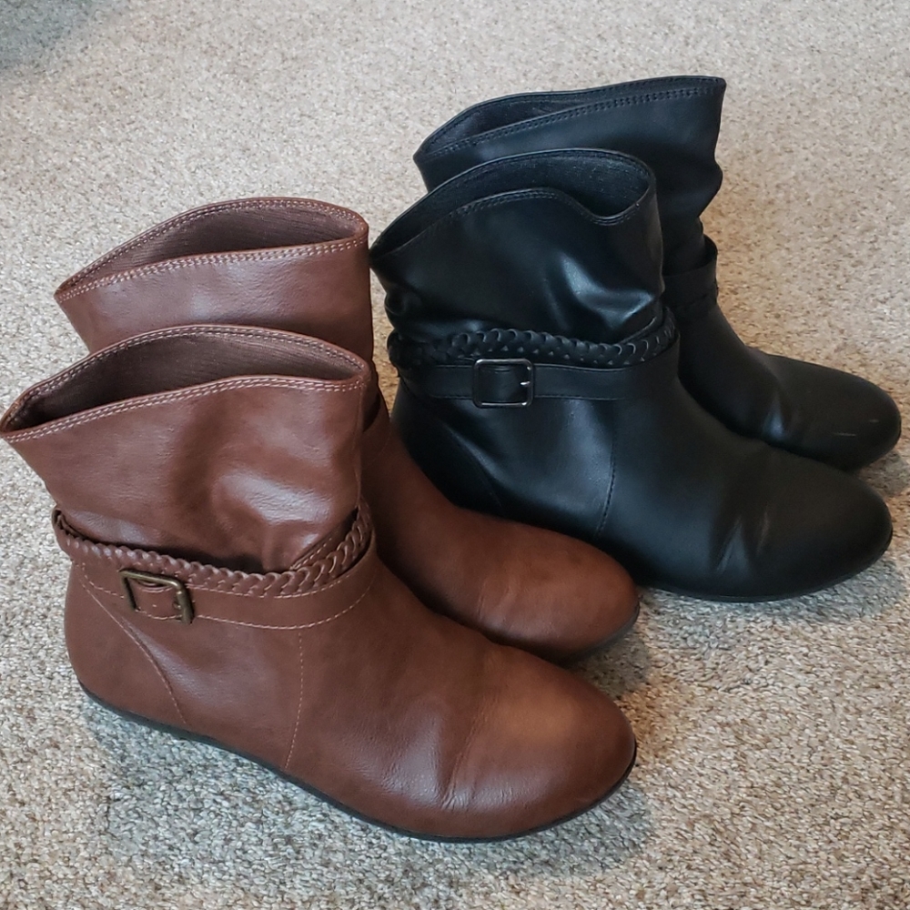 Calf height black AND brown American Eagle boots